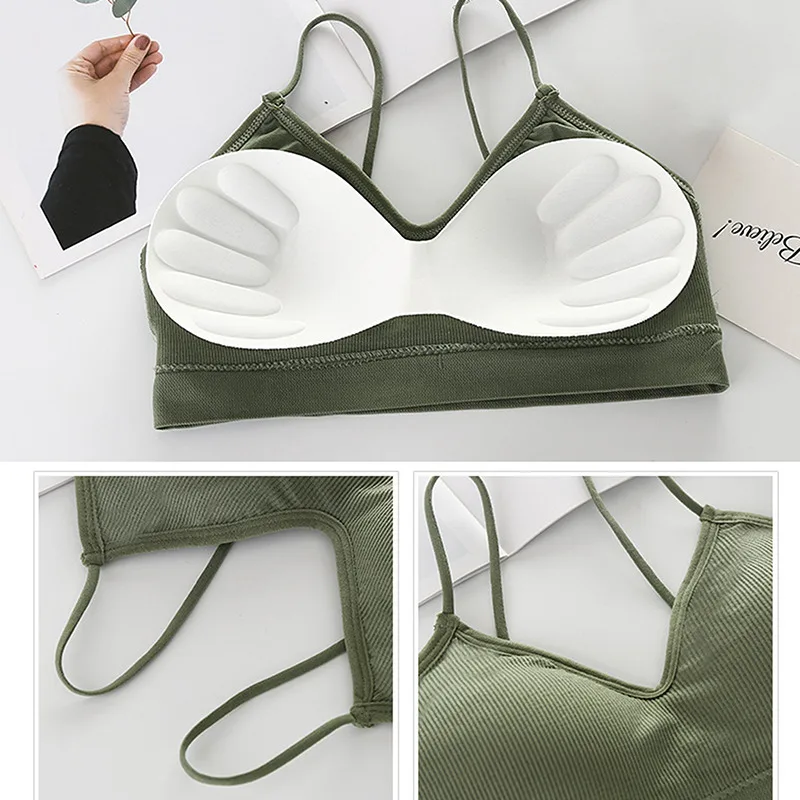 

Push Up Solid Bra Elastic Gathering Bralette Summer Anti-light Korean Style Wild Bra Tube Top Sexy Seamless Wire free Bra