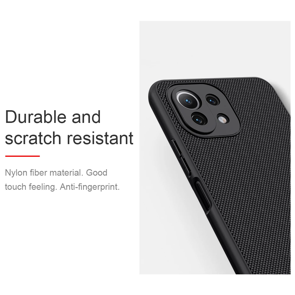 Для Xiaomi Mi 11 Lite чехол Nillkin текстурированная покрыт нейлоновым волокном крышка для