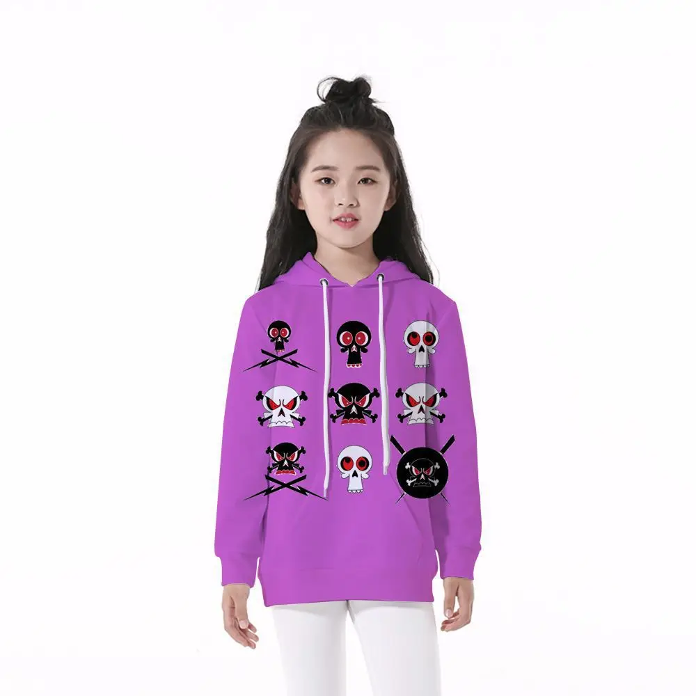 

Kids Clothes Girls Hoodies Kids Sweatshirt Girls Sportswear Purple Sultry Halloween Skull 3d Printed Pullover Cartoon