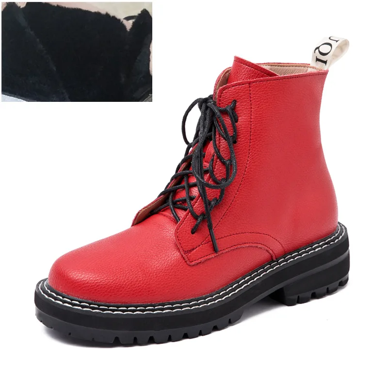 

Natascha Women's Boots spring/autumn Round Toe Short Boots Autumn 2020 British Style Thick Leather Short Boots Motorcycle Shoes
