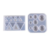 cabochons resin molds silicone pendant resin mould for jewelry crystal bracelet jewelry casting mold square round triangle