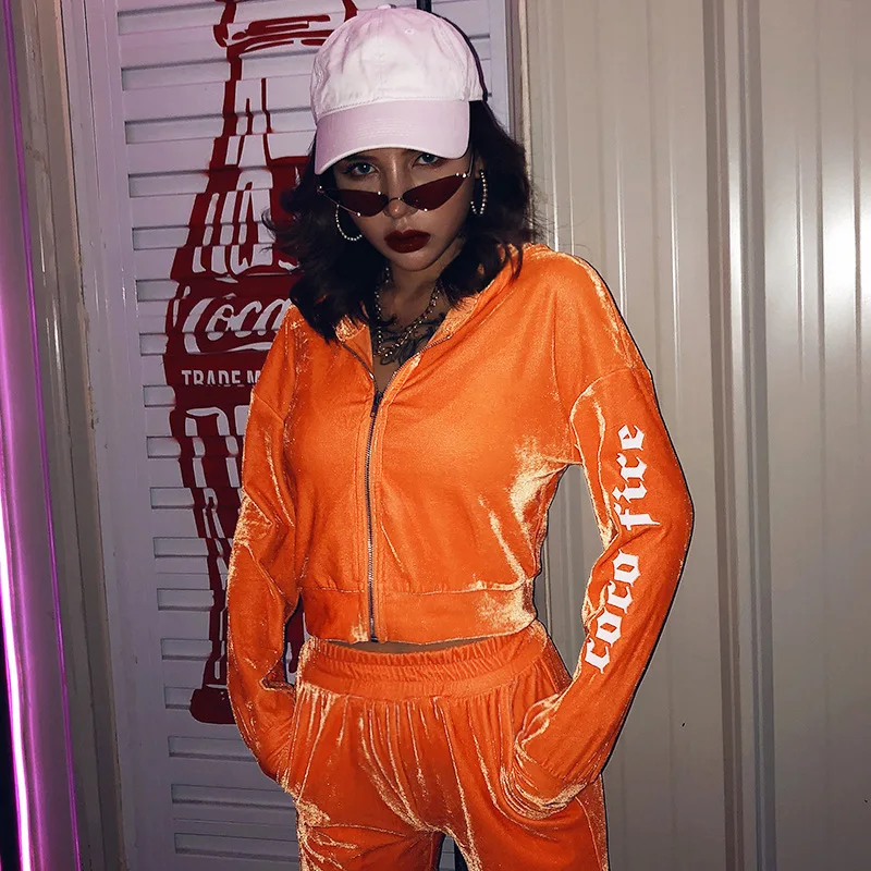 Женский бархатный комплект из двух предметов уличная одежда для активного