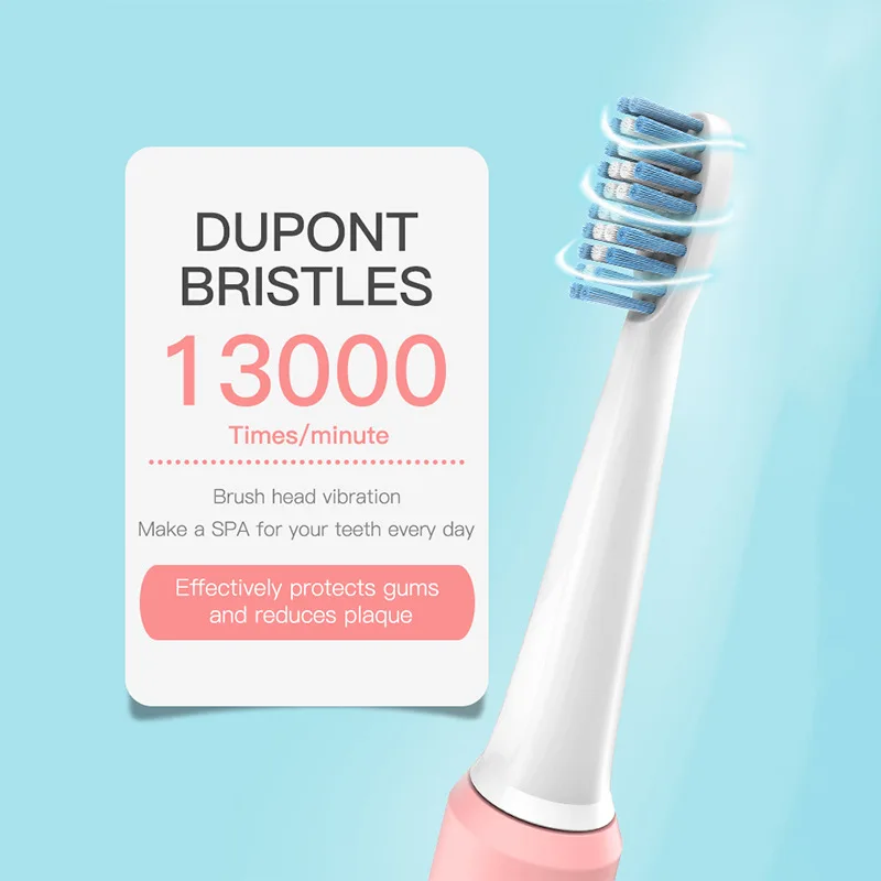 Звуковая электрическая зубная щетка для пар взрослых IPX7 ультра звуковая батарея