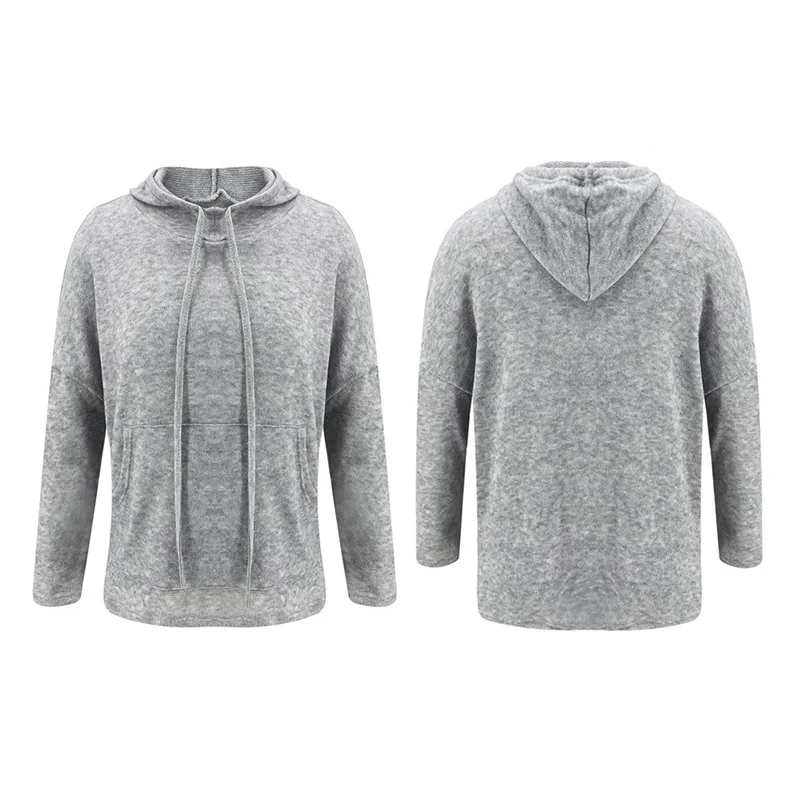 

Loose Casual Hoodies Women Knitted Hooded Tops Long Sleeve Hoody Sweatshirt Ladies Streetwear Autumn Winter Outwear Tracksuit