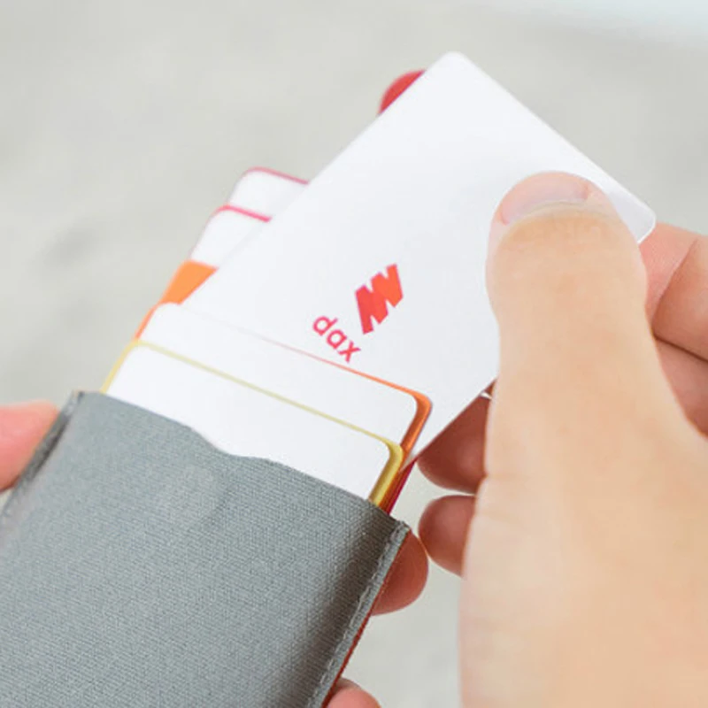 DAX V1 Leather Card Holders Mini Slim Portable Pulled Men credit Card Wallet Color Gradient 5 Cards Money Short Women Handbag images - 2