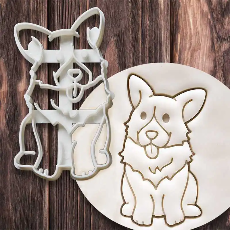 

3Pcs/Set Cookie Cutters Mold Cute Corgi Dog Shaped Biscuit Baking Tool Kitchenware Bakeware DIY Tool for Kids Hand Mold