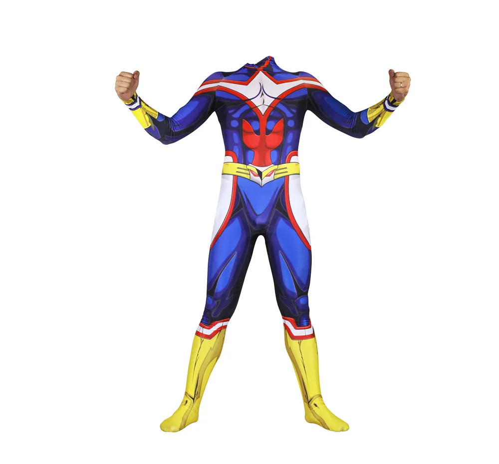 Карнавальный костюм Hero Academy All Might Камуфляжный из спандекса синий изысканный боди