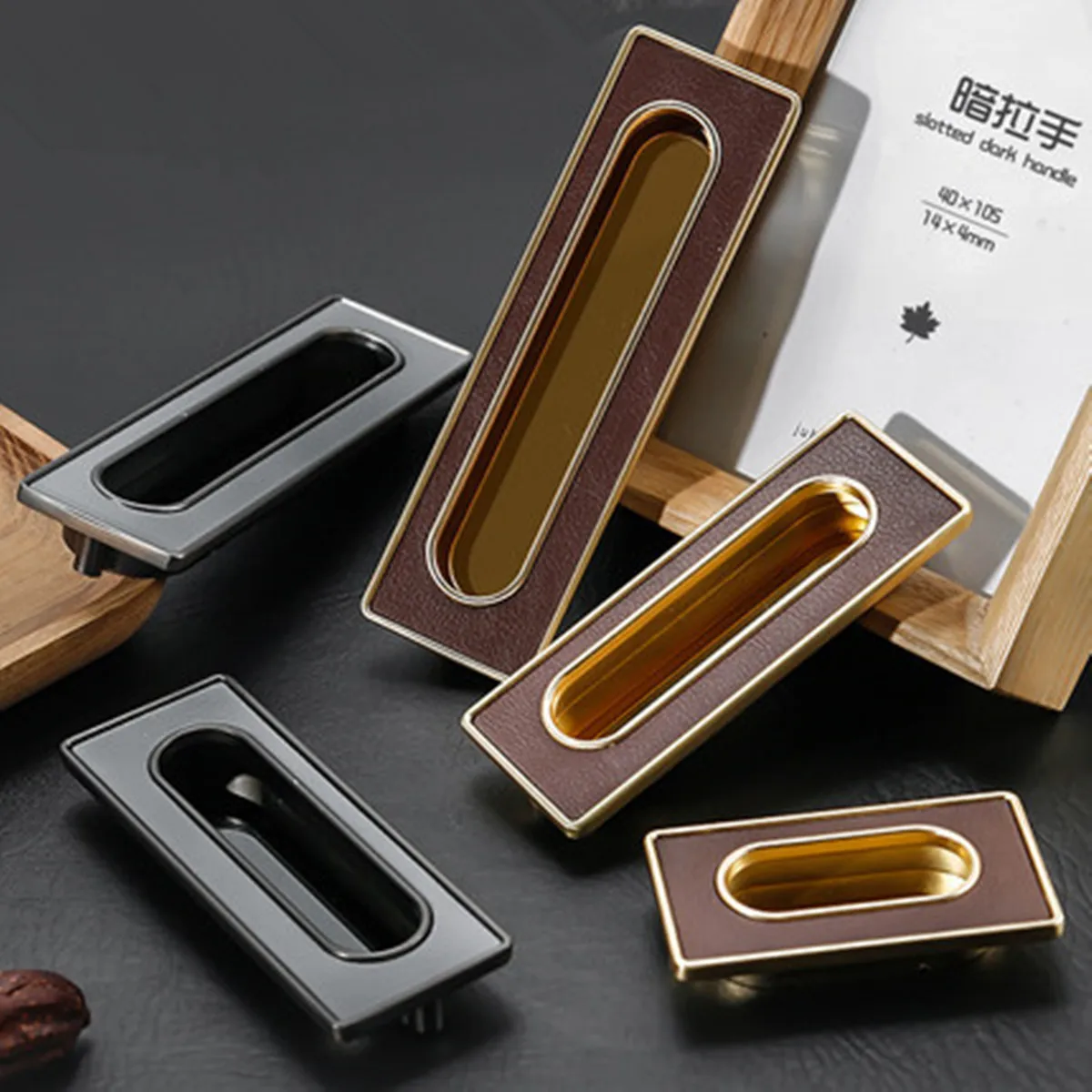 Скрытая ручка для раздвижных дверей Невидимая дверных шкафов встроенная кожаная