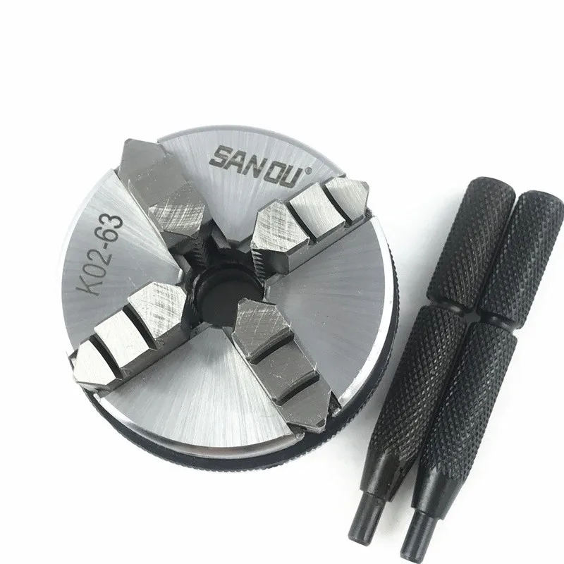 

3/4 Jaws Steel Wood Lathe Chuck 50mm 63mm Manual Chuck Self-centering DIY Metal Wood Lathe Tools