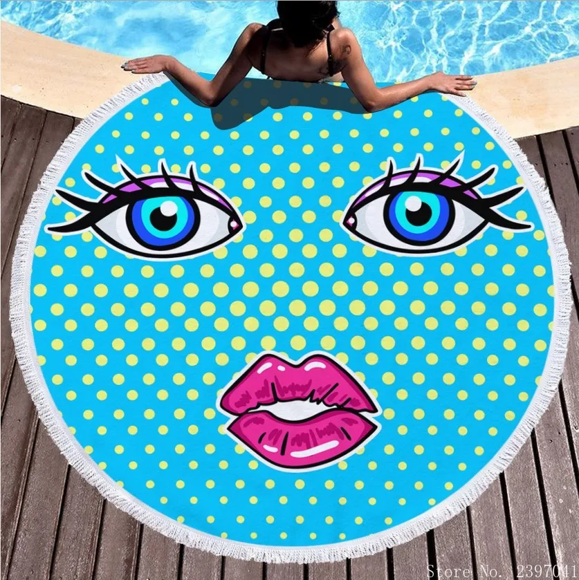 

Круглое пляжное полотенце, одеяло, банное полотенце, пляжное полотенце для взрослых, мягкое полотенце из микрофибры, коврик для пикника, нак...
