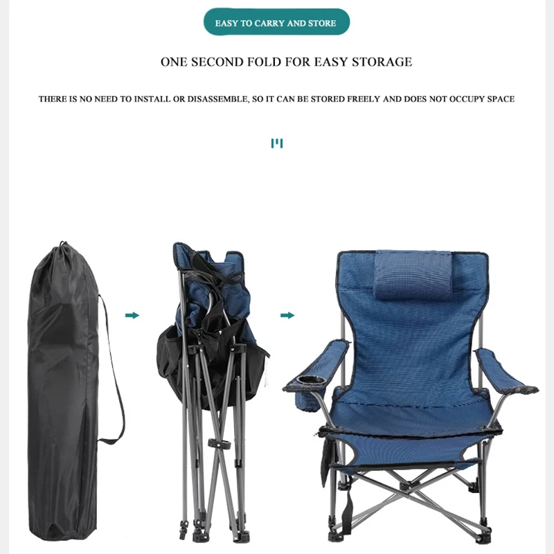 Уличное пляжное кресло Портативный откидной стул складной обеденный перерыв