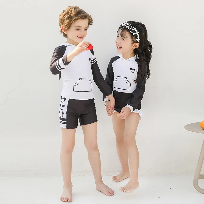 

Swimsuit Kids Girls Swimwear for Children 2 Pieces Splitted Child Bathing Clothes Panda Catoon Tolder Baby Swimming Suit hat