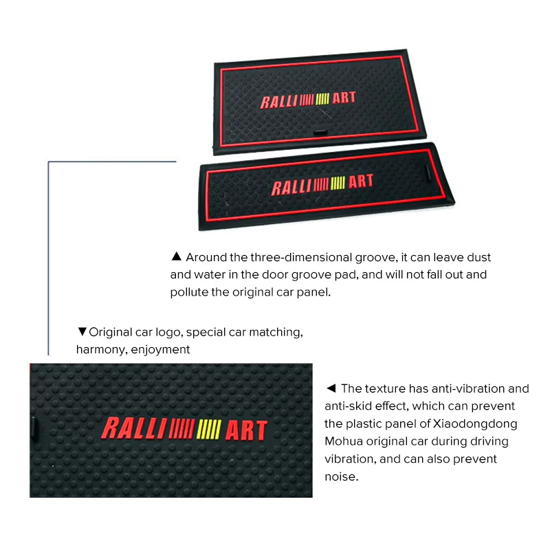 Anti-slip Car Door Rubber Cup Cushion Slots Mat for Mitsubishi Lancer Ralliart EVO X Galant Fortis EX 2008~2016 Pads Accessories |