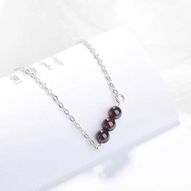 

TY91 Garnet Bracelet Female Korean Simple Bead Bracelet earring set