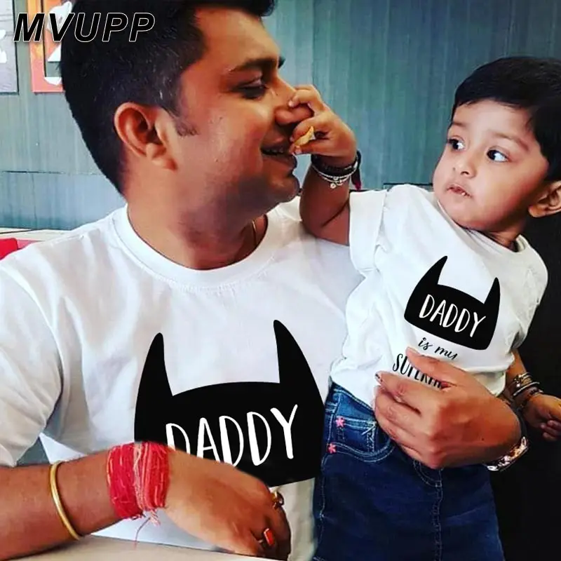 Семейный образ папа и сын футболка герой подходящие наряды дети мультяшная