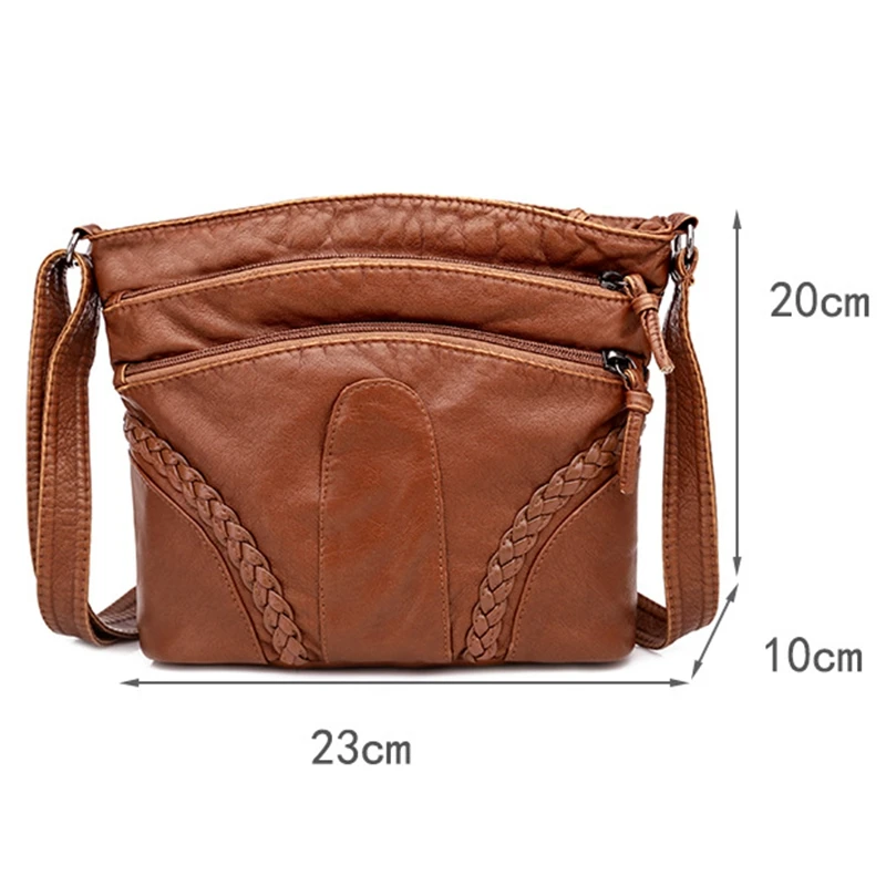 

Women Cross Body Vintage Soft Leather Shoulder Bag Fashion Handbag College PU Bag