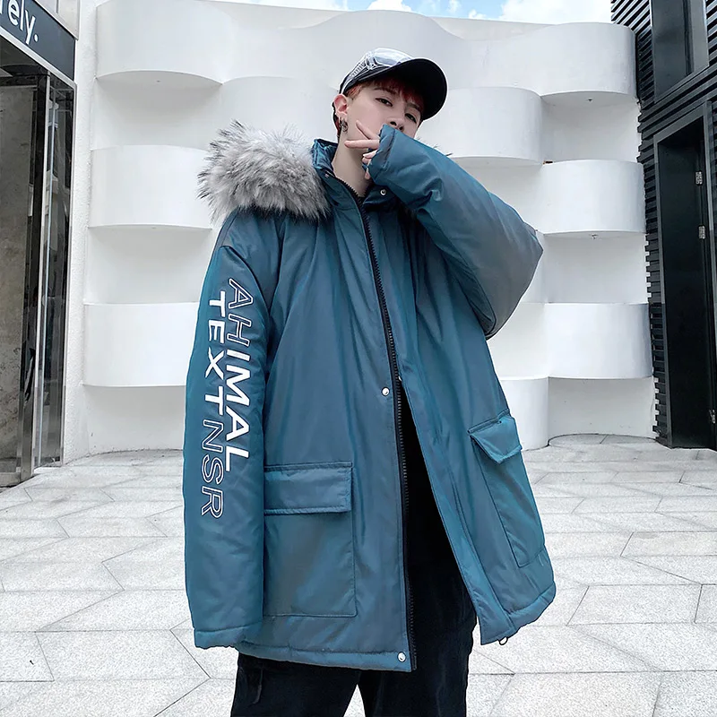 

Stylish Winter Jackets For Men Fad Cotton Padded Warm Parkas Windproof Outwear Windbreaker Overcoat