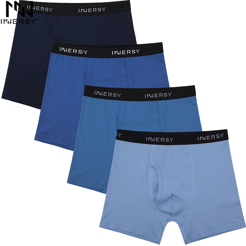 Innersy боксеры 4 шт./лот фирменные мужское нижнее белье хлопок большие короткие