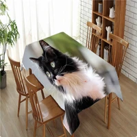 animal cat printed tablecloth home garden polyester waterproof table cloth for wedding party table cover