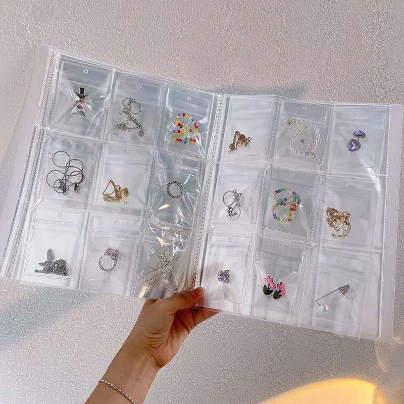 

Transparent Jewelry Storage Bag Small Plastic Gifts Jewelry Zip-lock Bag Reclosable With Jewelry Storage Book Dropshipping