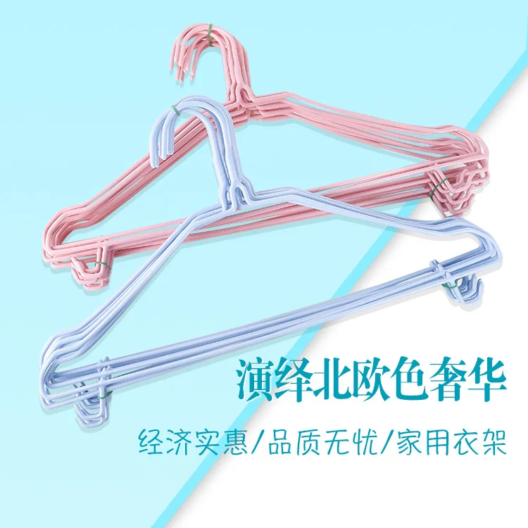 

38CM adult hanger with hooks household dipping anti-slip drying rack Nordic color stall clothing store non-marking hanger