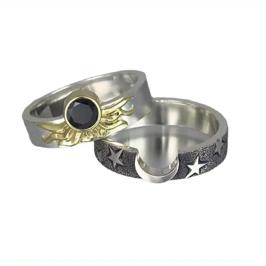 

2021 New Fashion 2 PCS/Set Creative Sun Star Combination Ring For Women Girls Hand Accessories Gift Party Banquet ​Jewelry