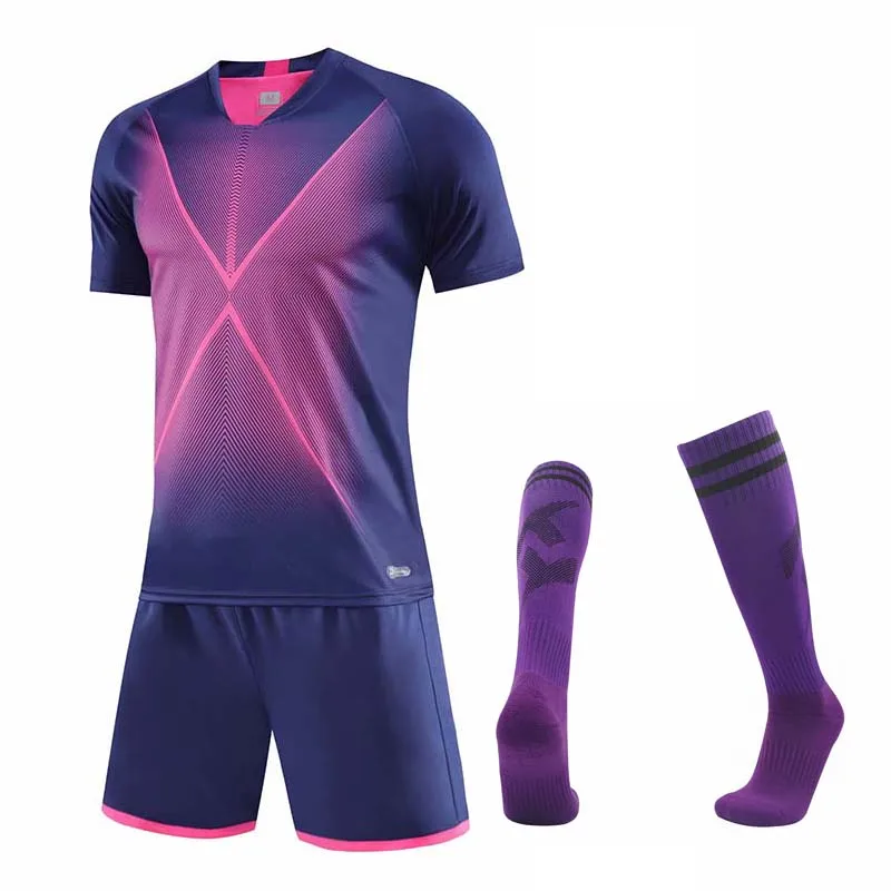 

2021 Adults Soccer Jerseys Breathable Football Uniform Training Shirt Sets With Socks Customize Nameset Team Logo Sponsor 20-2XL