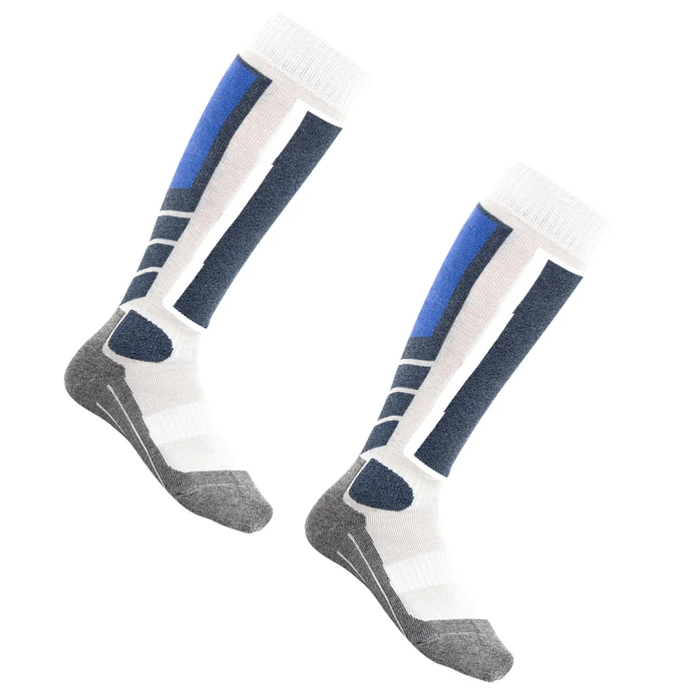 

Warm Wool Socks Breathable Sweat Absorption Anti-slip Sports Socks In Long Tube Socks for Running Skiing (Grey XS, 14-34)
