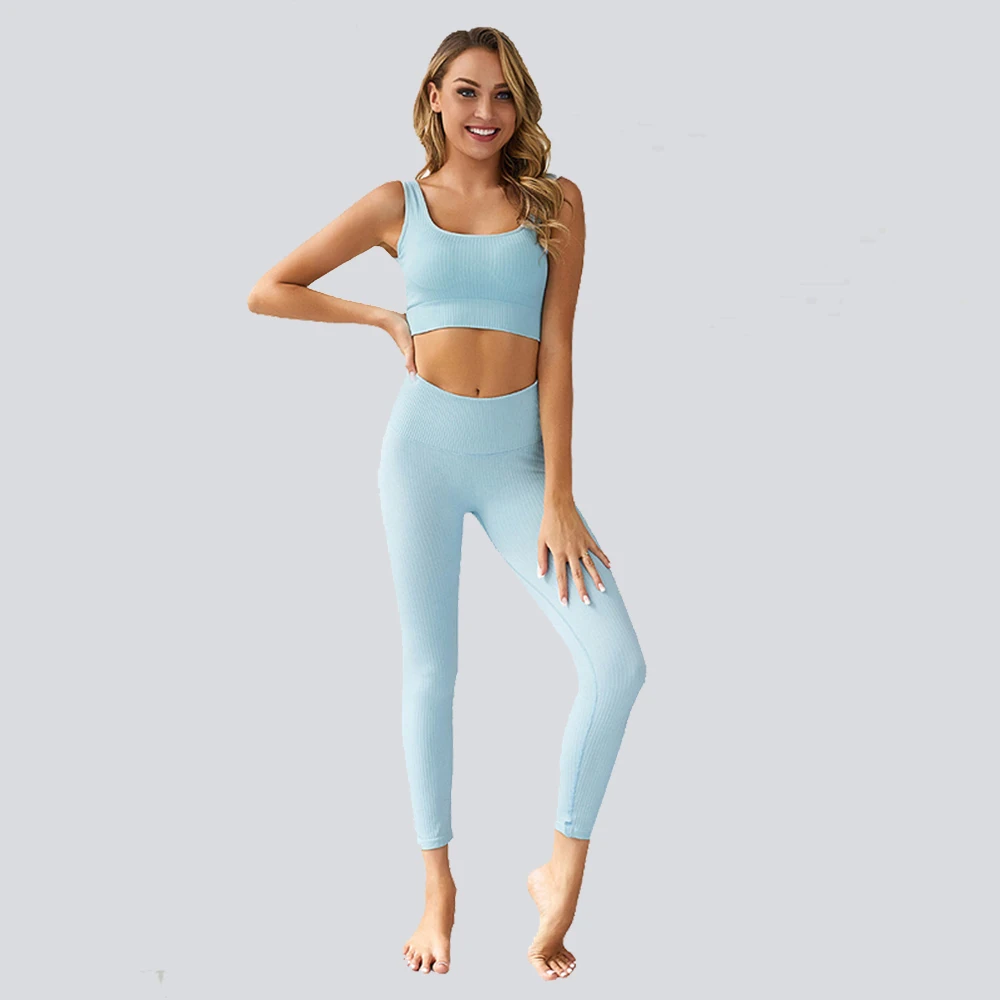 

Бесшовный спортивный костюм для женщин, комплект для йоги, одежда для фитнеса, спортивные бюстгальтеры + леггинсы, спортивная одежда, одежда...