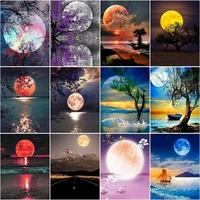 ruopoty 60x75cm frame painting by numbers acrylic handpainted on canvas moon lake drawing coloring by numbers for diy gift
