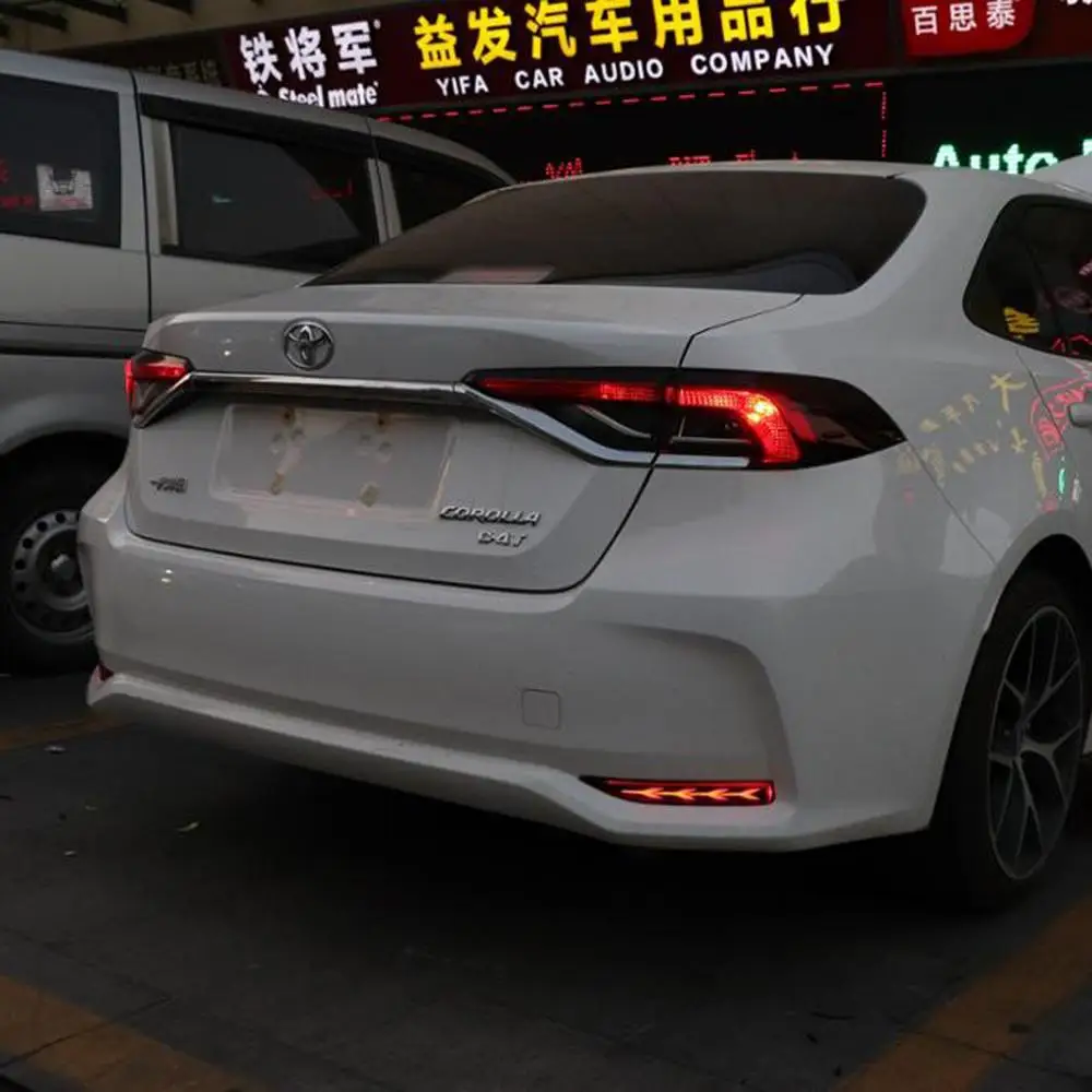 

For Toyota Corolla 2019 LED Rear Bumper Reflector Lamp Function as Driving light Brake Light LED Dynamic Turn Signal Light