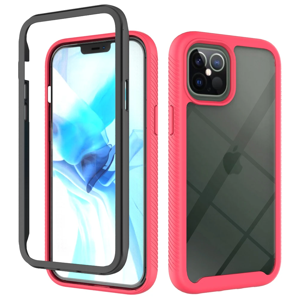 

Shockproof Armor Case for iPhone 12 Mini 11 Pro Max SE 2020 XS XR X 6 7 8 Plus Clear Back Cover Double Layer Hybrid Bumper Cases