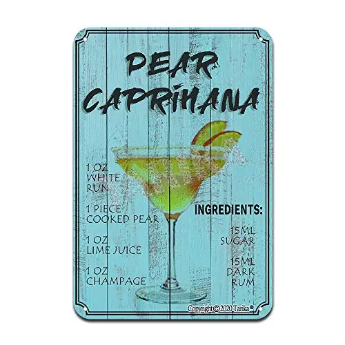 

Pear Caprihana Cocktail Ingredients Iron Poster Painting Tin Sign Vintage Wall Decor for Cafe Bar Pub Home Beer Decoration Craft