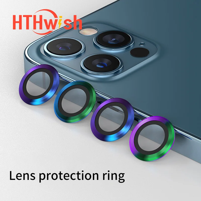 

For iPhone 11 12 Camera Lens Protector Glass For iPhone 11 Pro Max Metal ring Protective Glass Rear Len Protect Ring Cover