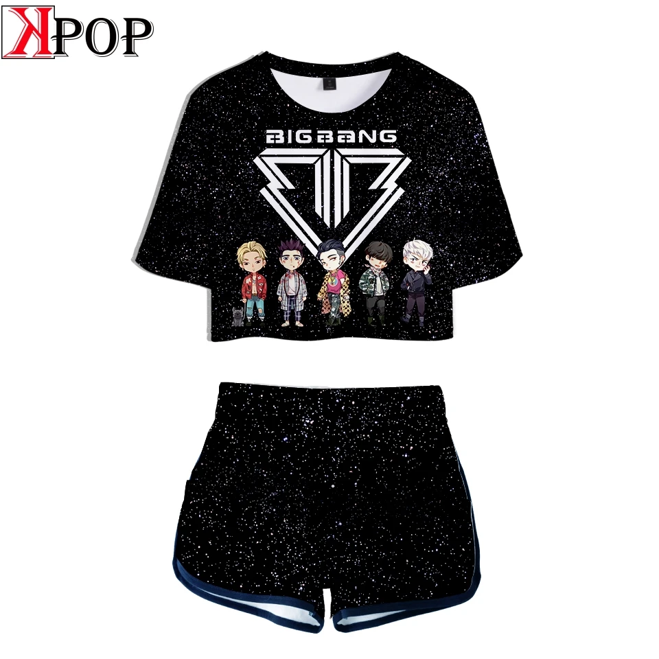 Pride Bigbang комплект из двух предметов 3D футболка с короткими рукавами женская