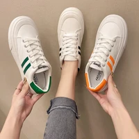 shoes woman new fashion casual platform striped pu leather classic women casual lace up white winter shoes sneakers