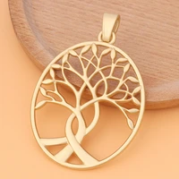 5pcslot large tree matte gold tone charms pendants for necklace jewelry making findings accessories