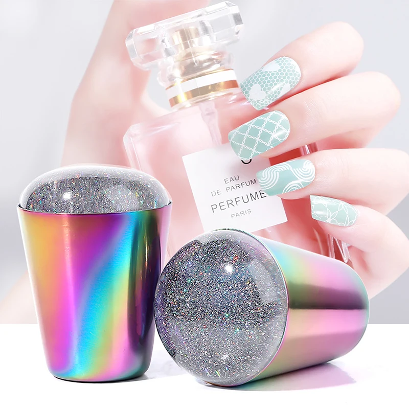 Новые лазерные цветные силиконовые штампы для ногтей набор инструментов печати