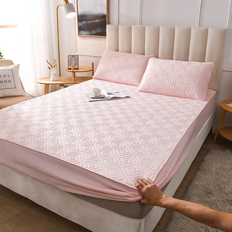 

Inyahome Quilted Mattress Pad Breathable Noiseless Mattress Cover Deep Pocket Soft Fiber Filling Mattress Protector Washable