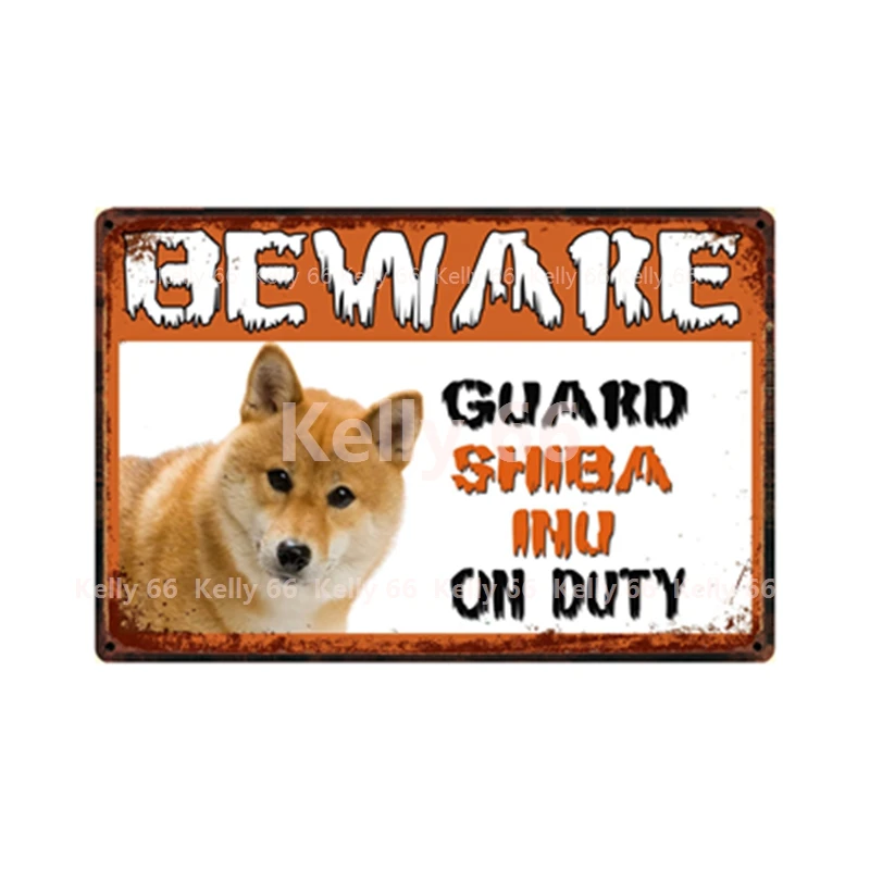 [Kelly66] Остерегайтесь Шиба ину Бретань самоид Хаски мопс на работу металлическая