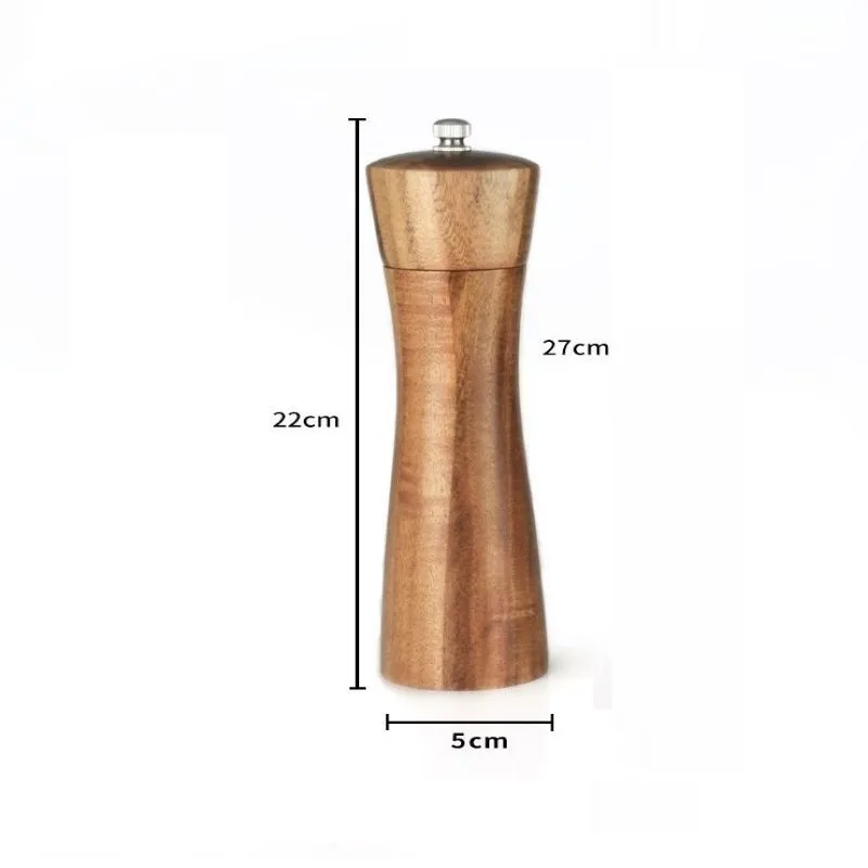 

8 Inch Solid Wood Pepper Grinder Wooden Pepper Salt Mill Shaker Cooking Meat Restaurants Kitchen Dining Pepper Grinder Gadgets
