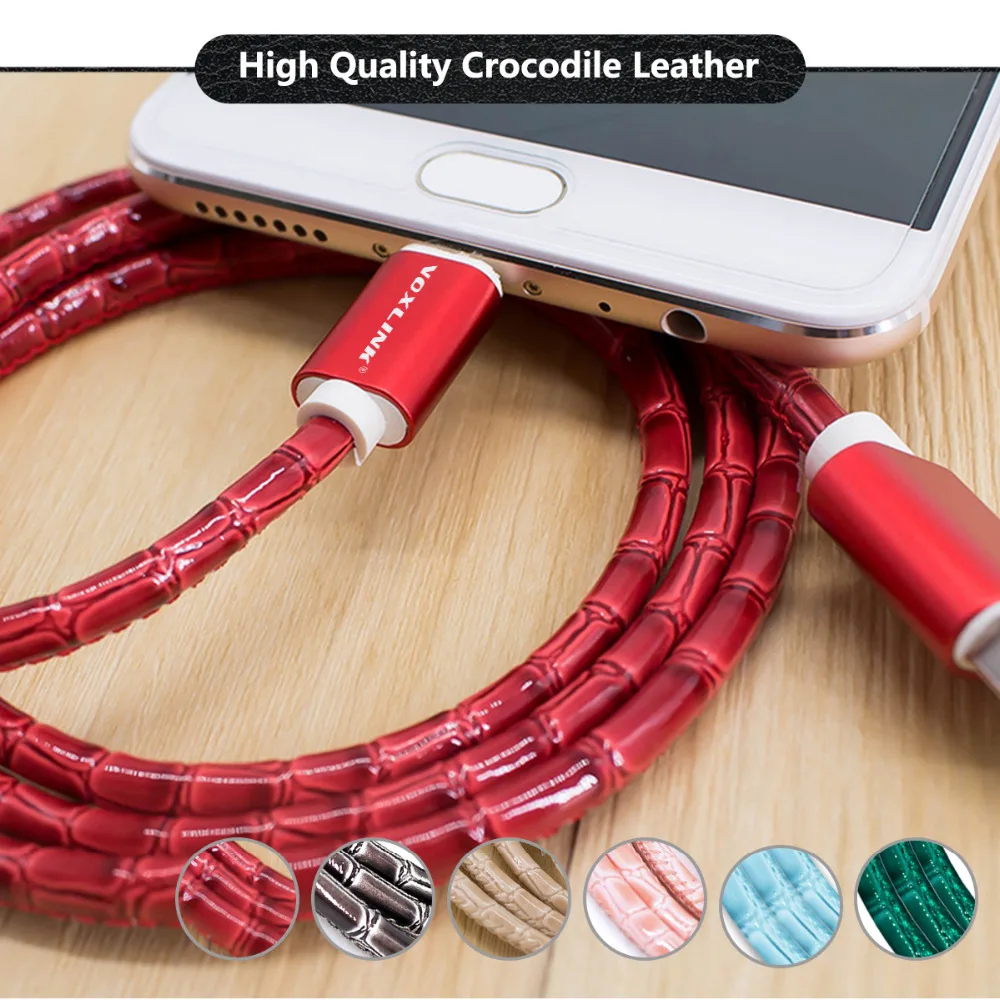 Usb кабель VOXLINK для iPhonex 8 7 Plus USB из искусственной кожи синхронизации данных и