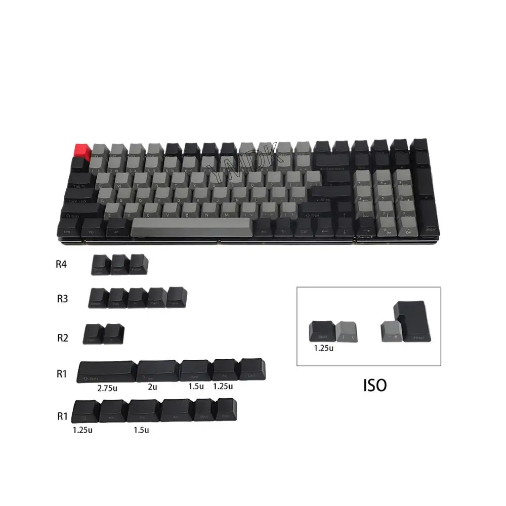 125 клавиш лазерная гравировка ANSI ISO OEM профиль Толстая PBT колпачок для MX