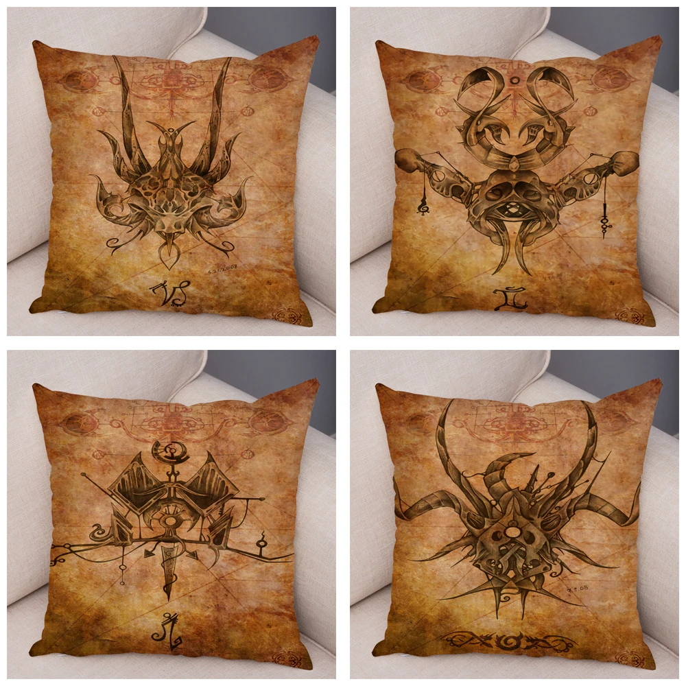 

Super Soft Short Plush Vintage Constellations LOGO Cushion Cover Pillowcase Pillow for Sofa Car Home Decor Pillow Cover 45x45cm