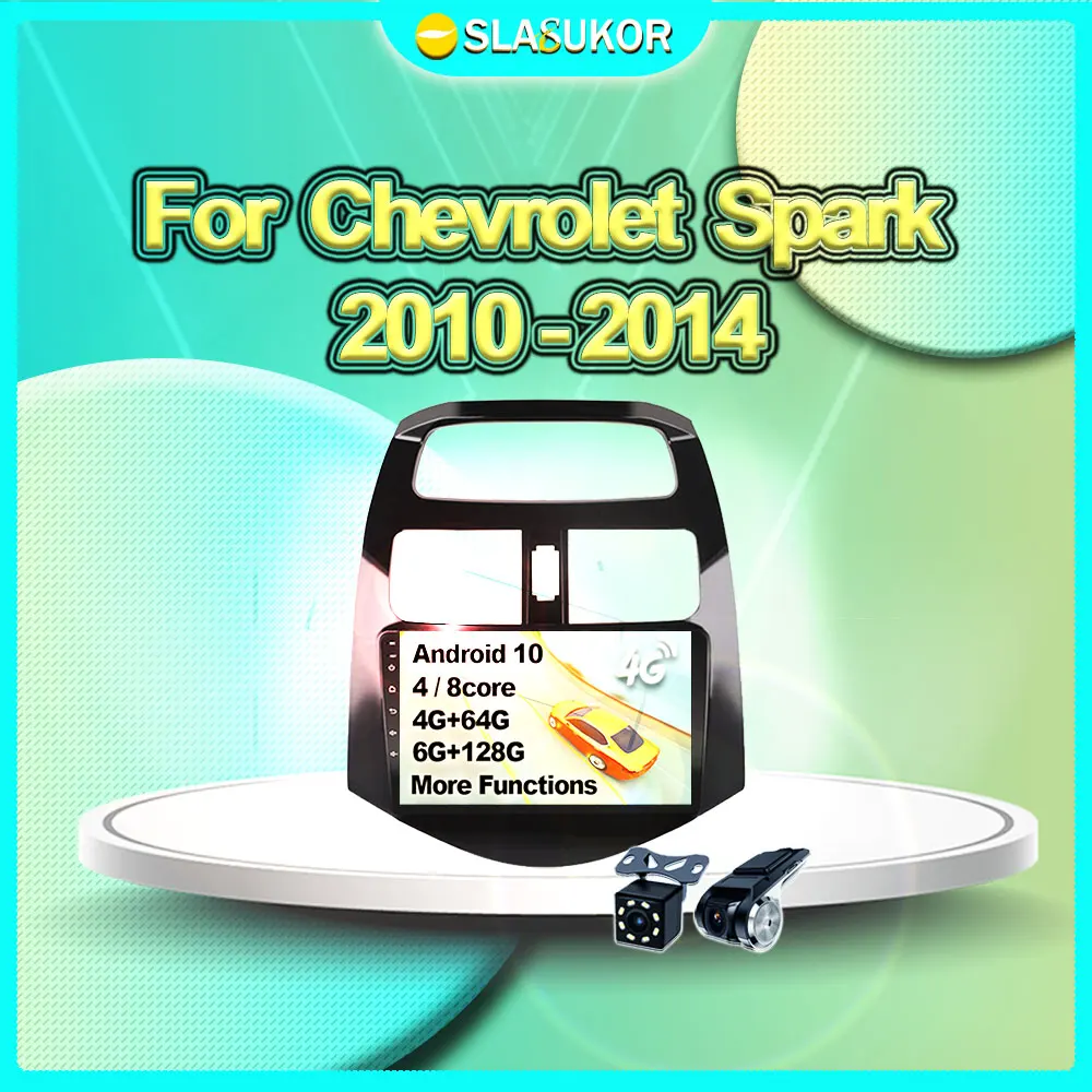 

Автомобильная Мультимедийная система 6G + 128G для Chevrolet Spark 2010 2011 2012 2013 2014 Android, автомобильное радио, навигация GPS, плеер для Carplay, DVD