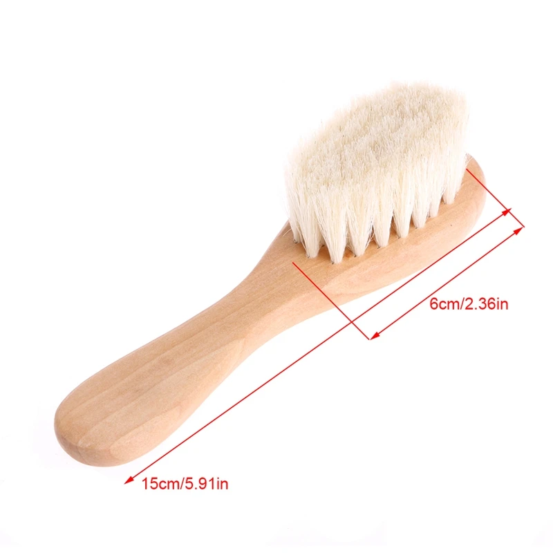 Cepillo con mango de madera para beb&eacute;, cepillo de pelo para reci&eacute;n nacido, peine infantil, masajeador de cabeza-5