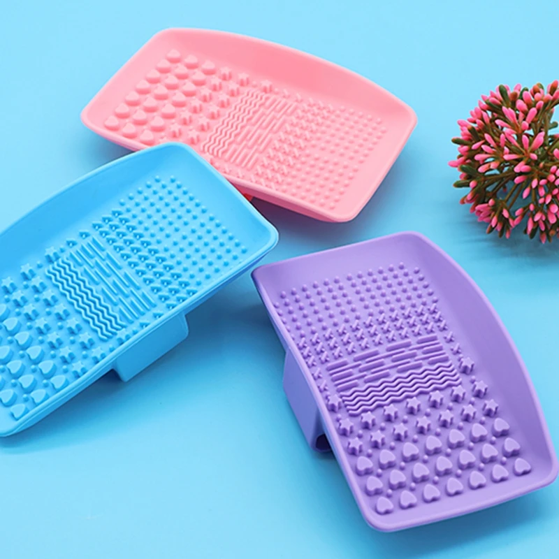 Коврик для чистки кистей макияжа силиконовая Косметическая щетка бровей мочалка