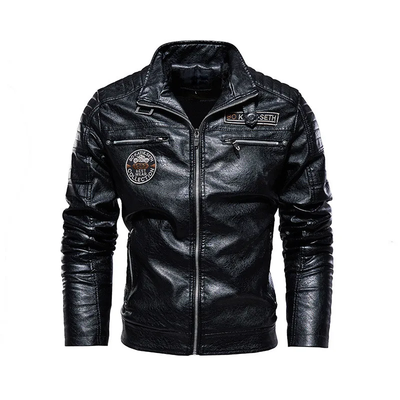 

2021 Mens Leather Jackets New Casual Jacket Biker Leather Coats European Windbreaker Leather Jacket