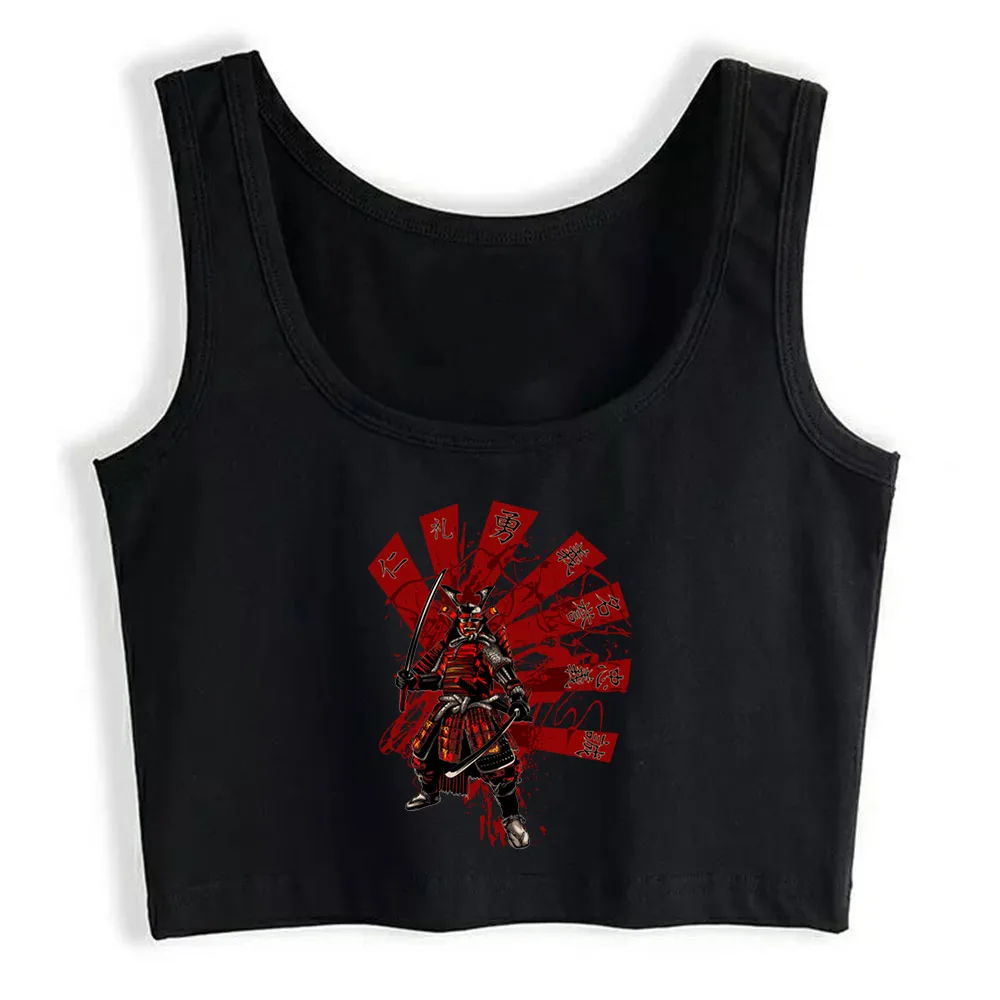 

Crop Top Women Bushido Samurai Style Awesome Rt Harajuku Tank Top Women Cotton Women Clothes