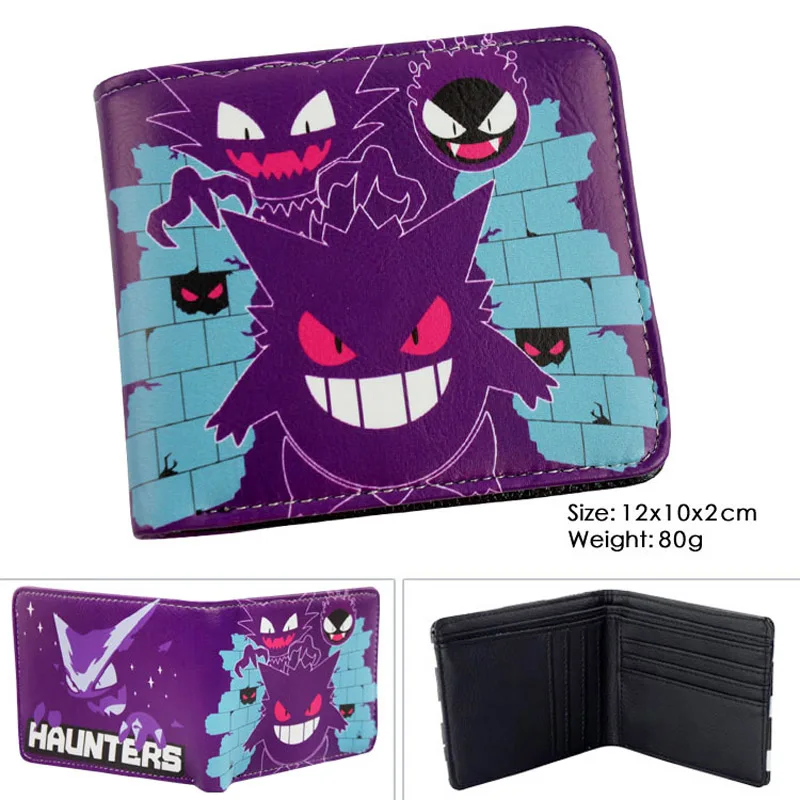Haunter Eevee красочный PU кошелек W-Аниме Карманный Монстр Пикачу кошелек - Цвет: Haunter